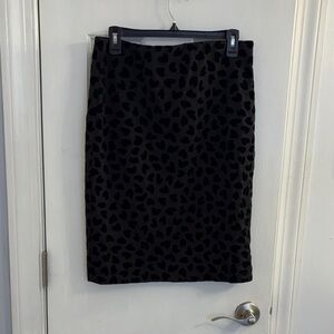 Ann Taylor Black Patterned Pencil Skirt